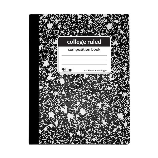 C-Line Products Composition Notebook, College Ruled, Black Marble, PK12 22022-CT - main
